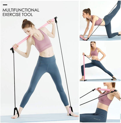 Pilates Bar with Resistance Bands for Full Body Home Workout